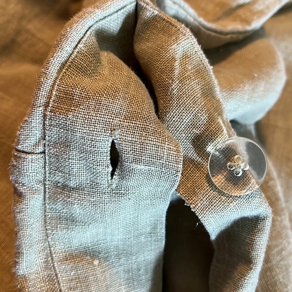 POTTERY BARN Size Queen 100% Belgian Linen Duvet Cover ButtonClose Dark Flax NEW - Picture 14 of 16